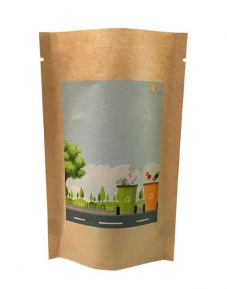 1oz custom rubbish compostable material bag environment friendly digital printing pouch(d)