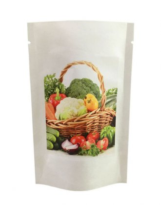 dried fruit white kraft bag digital printing PLA compostable shopping bag stand up bag no zipper wholesaler(d)