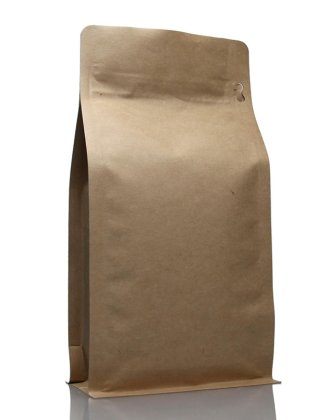 Box Bottom Pouch Kraft Paper Pouch for Coffee Packaging (a)